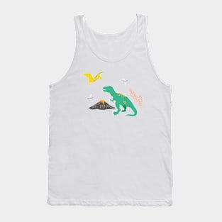 Jurassic Dinosaurs on Peach Tank Top